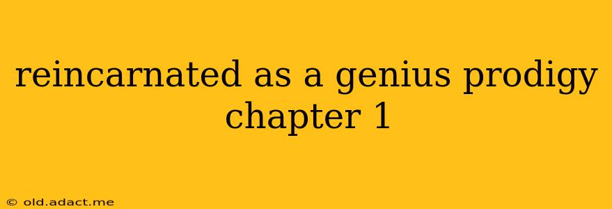 reincarnated as a genius prodigy chapter 1