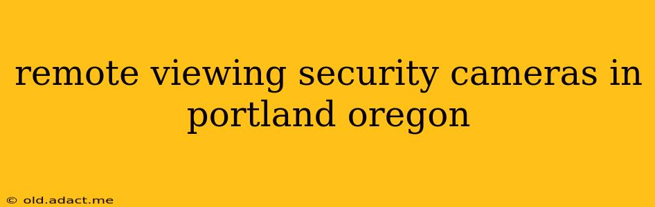 remote viewing security cameras in portland oregon