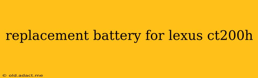 replacement battery for lexus ct200h