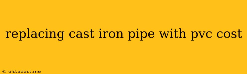 replacing cast iron pipe with pvc cost