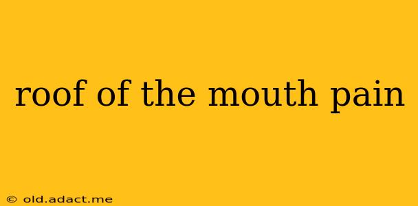 roof of the mouth pain