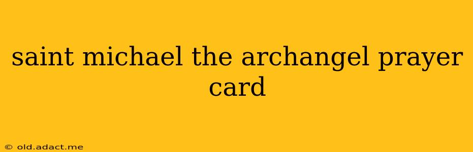 saint michael the archangel prayer card