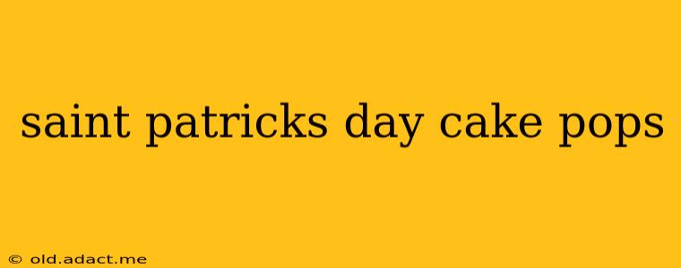 saint patricks day cake pops