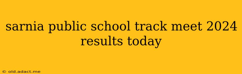 sarnia public school track meet 2024 results today