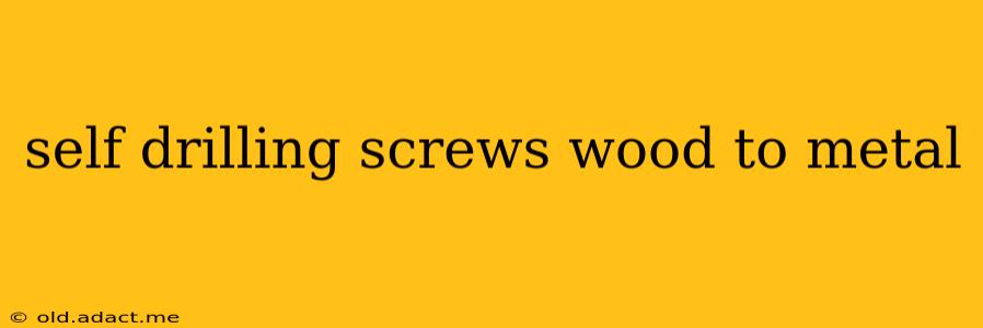 self drilling screws wood to metal