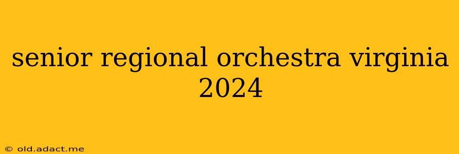 senior regional orchestra virginia 2024