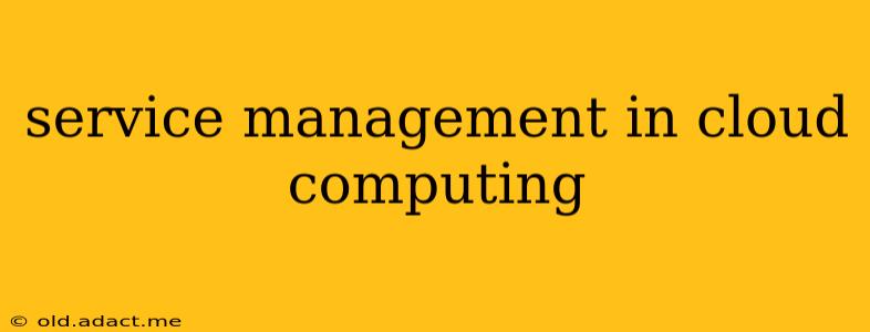 service management in cloud computing