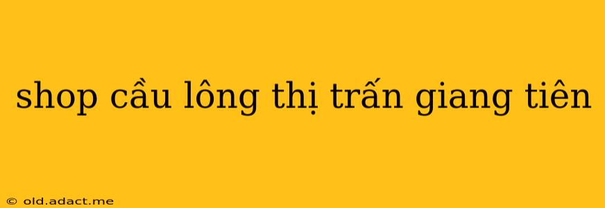 shop cầu lông thị trấn giang tiên
