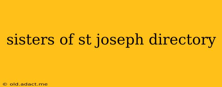 sisters of st joseph directory