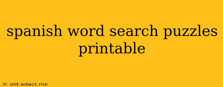spanish word search puzzles printable