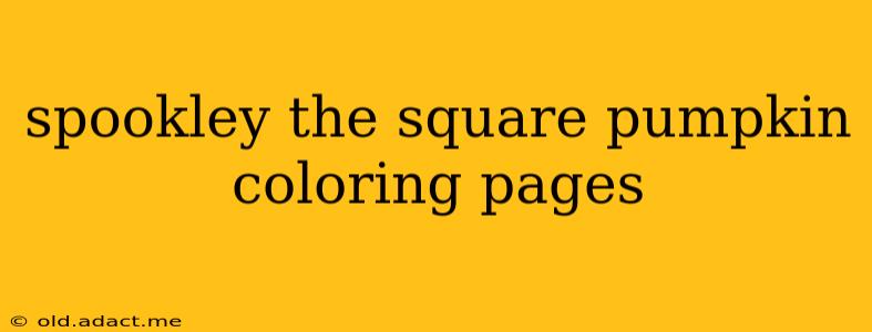 spookley the square pumpkin coloring pages