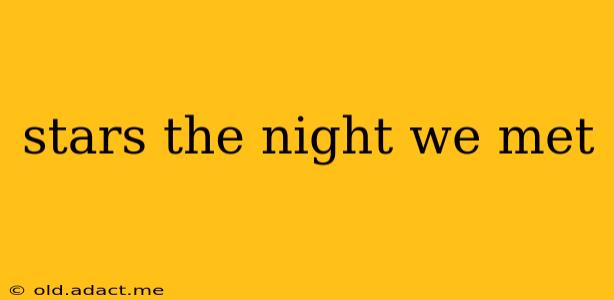 stars the night we met