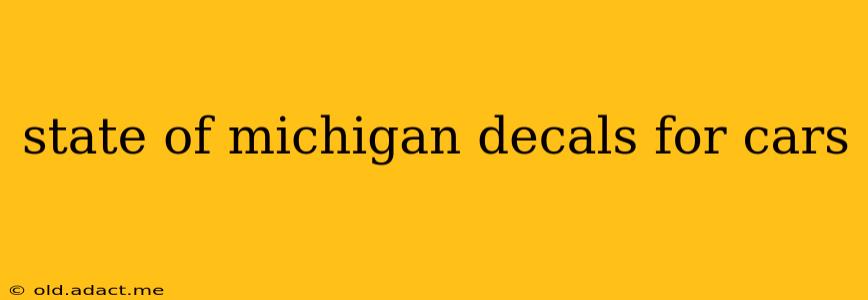 state of michigan decals for cars