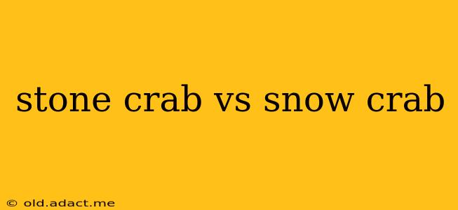 stone crab vs snow crab