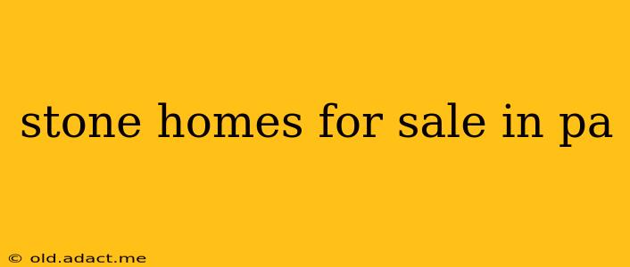 stone homes for sale in pa