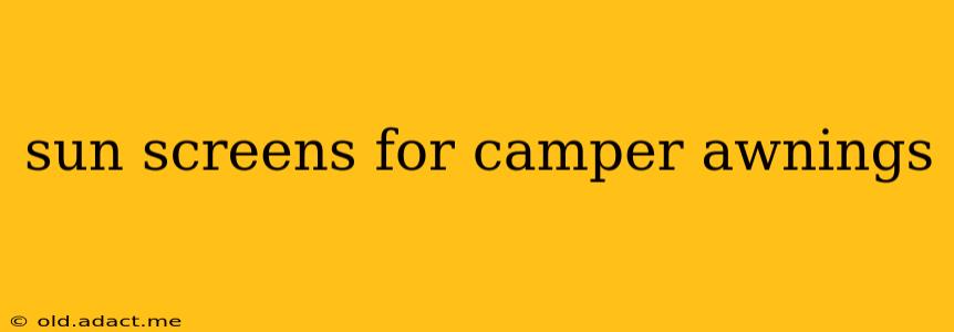 sun screens for camper awnings