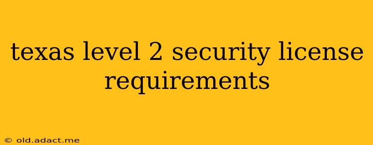 texas level 2 security license requirements