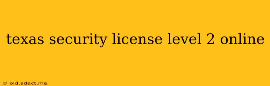 texas security license level 2 online