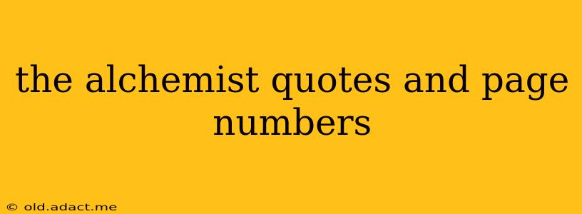 the alchemist quotes and page numbers
