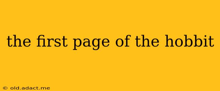 the first page of the hobbit
