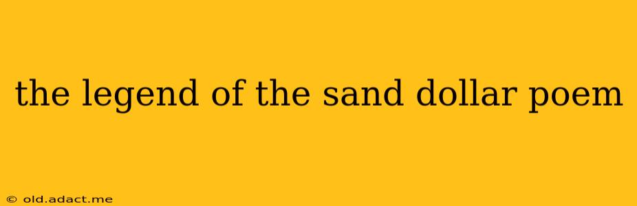 the legend of the sand dollar poem