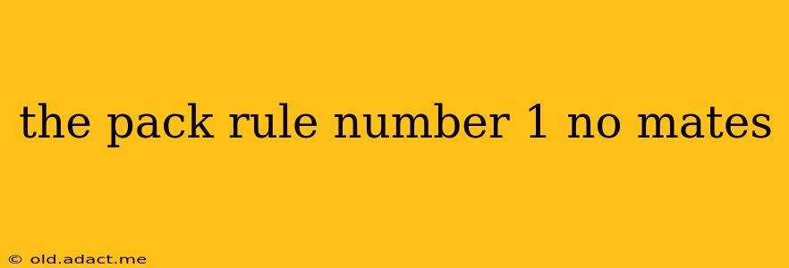 the pack rule number 1 no mates
