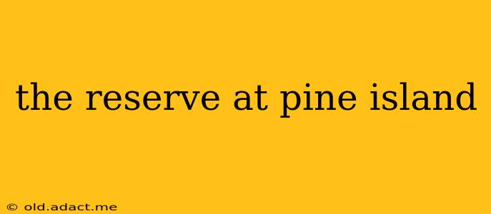 the reserve at pine island