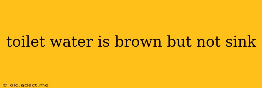 toilet water is brown but not sink