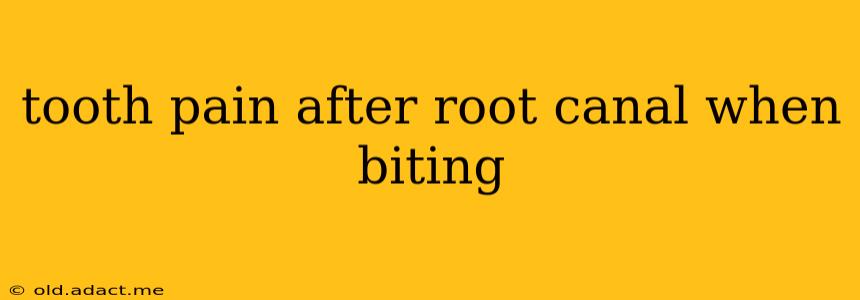 tooth pain after root canal when biting