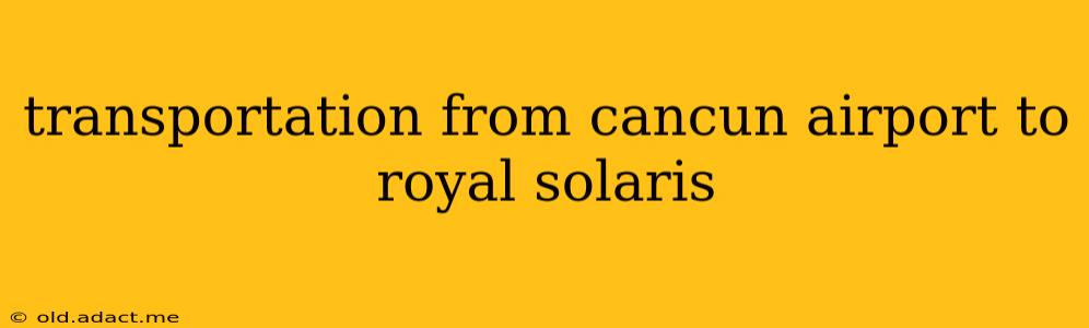 transportation from cancun airport to royal solaris