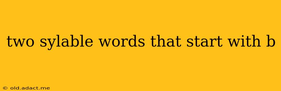 two sylable words that start with b