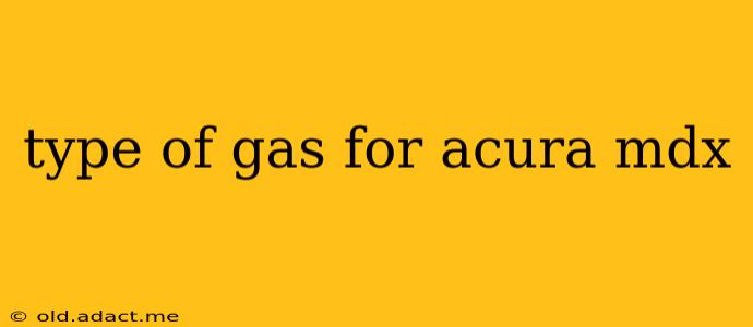 type of gas for acura mdx