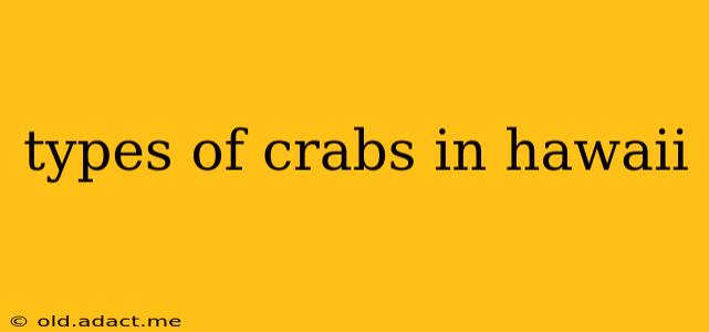 types of crabs in hawaii