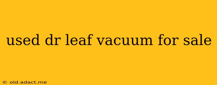used dr leaf vacuum for sale