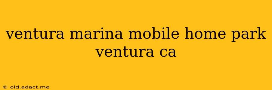 ventura marina mobile home park ventura ca