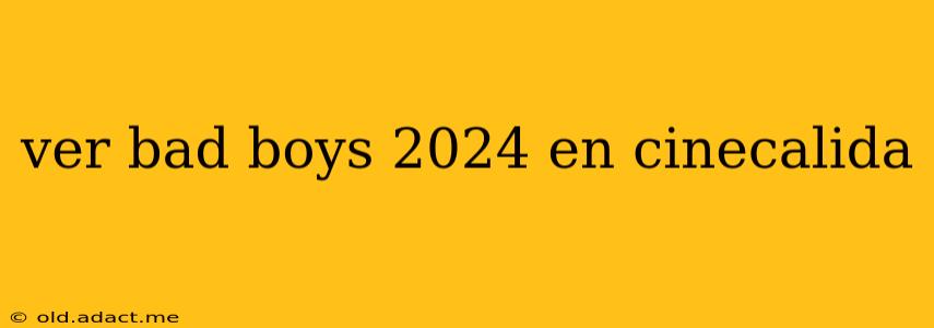 ver bad boys 2024 en cinecalida