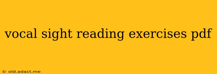 vocal sight reading exercises pdf
