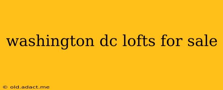 washington dc lofts for sale