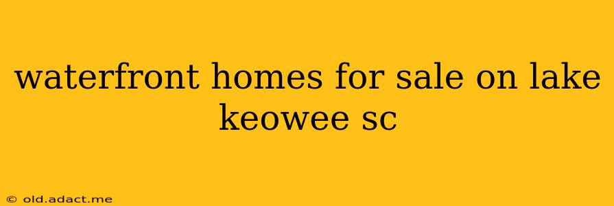 waterfront homes for sale on lake keowee sc