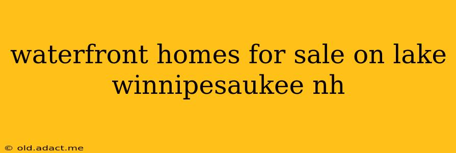 waterfront homes for sale on lake winnipesaukee nh