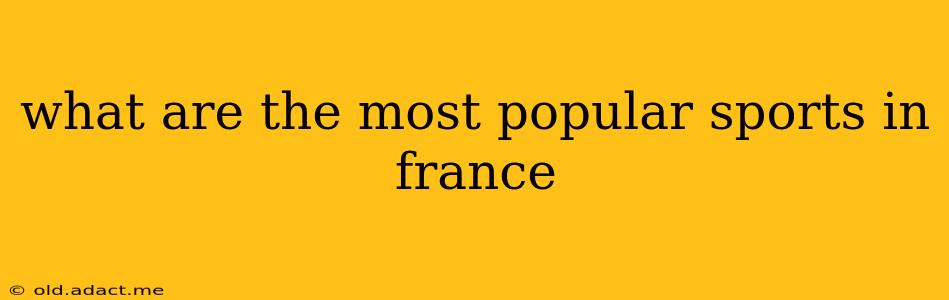 what are the most popular sports in france