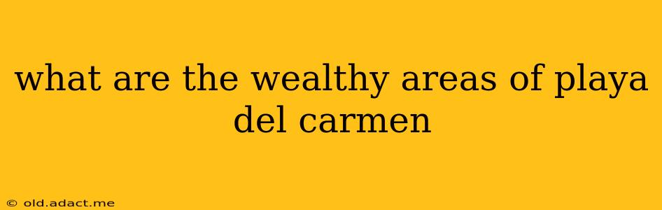 what are the wealthy areas of playa del carmen