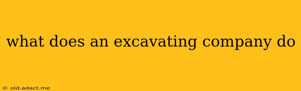 what does an excavating company do