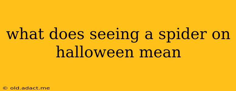 what does seeing a spider on halloween mean