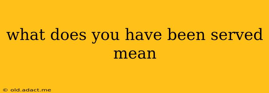what does you have been served mean