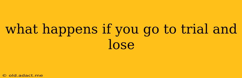 what happens if you go to trial and lose
