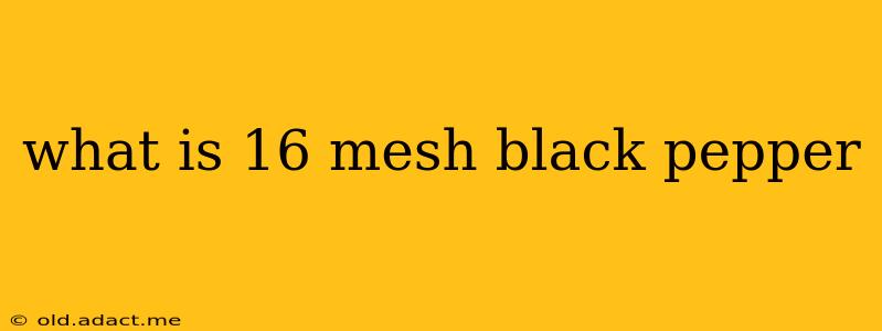 what is 16 mesh black pepper