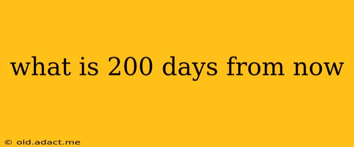 what is 200 days from now