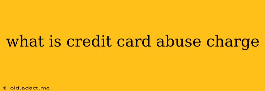 what is credit card abuse charge