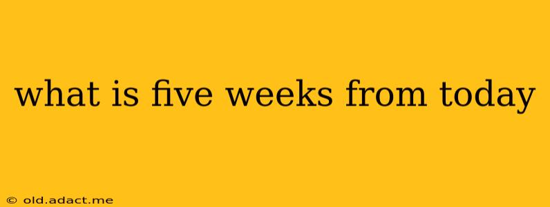 what is five weeks from today